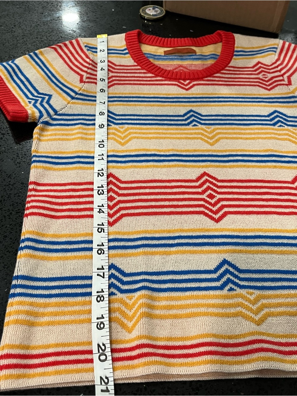 MOTHER The Itty Bitty Scoop Neck Knit Top Twin Peaks Stripe Pearl S NWT - Picture 6 of 13